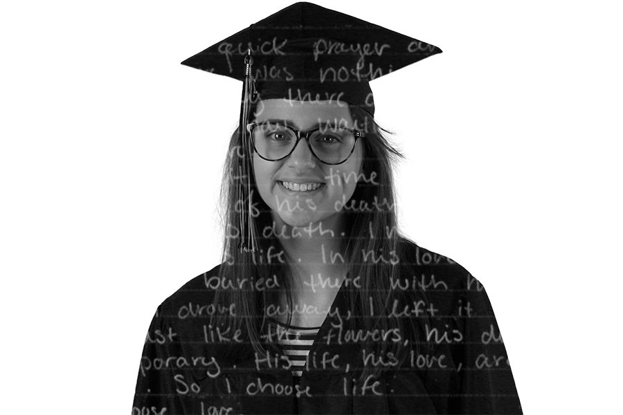 Senior+Mandy+Halbert+has+a+way+with+words+and+will+continue+to+pursue+her+love+of+storytelling+as+a+journalism+major+in+college.