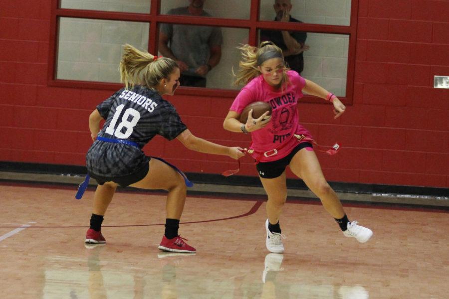 Current sophomore Hailey Downing attempts to break free from a defender in the 2017 LPPL games. 