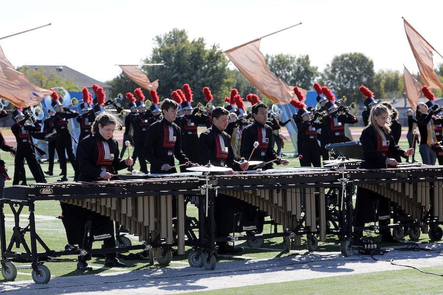 Marching band performs at the area B contest.