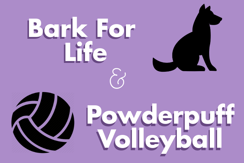 Proceeds from powderpuff volleyball and Bark For Life will go to the American Cancer Society.