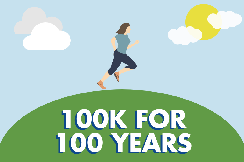 The district aims to celebrate their 100 year anniversary by logging 100 kilometers of exercise by May 1.
