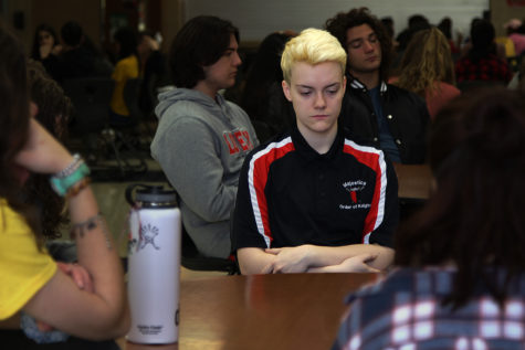 Students congregate for 17 minutes of silence