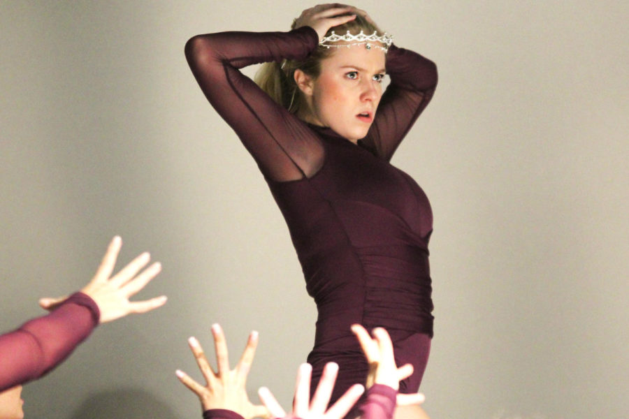 Senior Alyssa Watson hits her move during dress rehearsal for the show. 