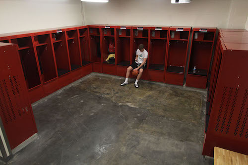 The basketball locker rooms, along with other locker rooms, have been renovated over the past year.