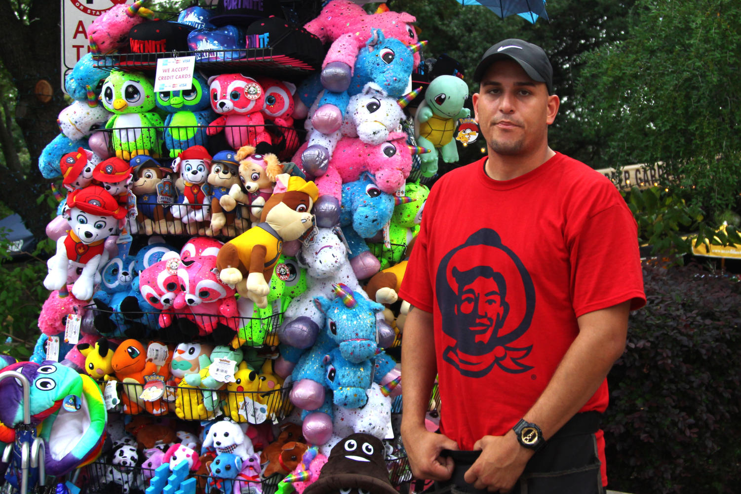 Victor Ramirez travels the country working at fairs and concerts. He is a Florida local, but he needs the job.