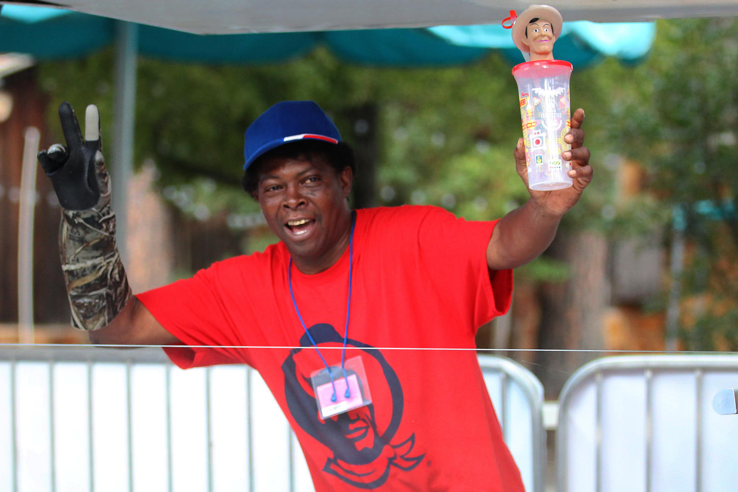 Lester Jenkins sells the cheapest water in the Fair Park at the price of only two tickets near the entrance of the State Fair. He loves the job and plans on returning every year.