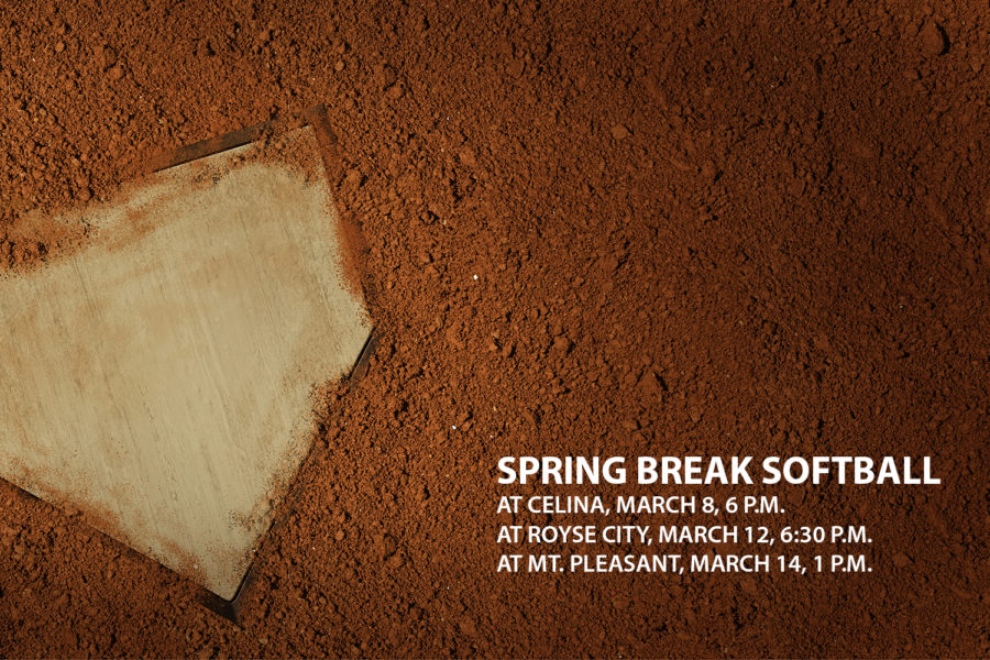 The varsity softball team is set to play three different teams over spring break. 