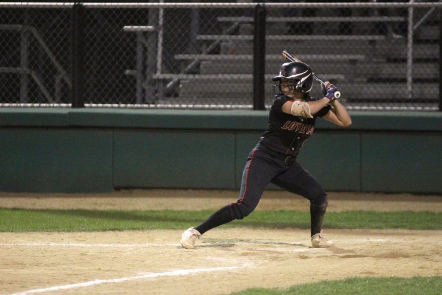 Senior Celeste Soliz prepares for the pitchers delivery.