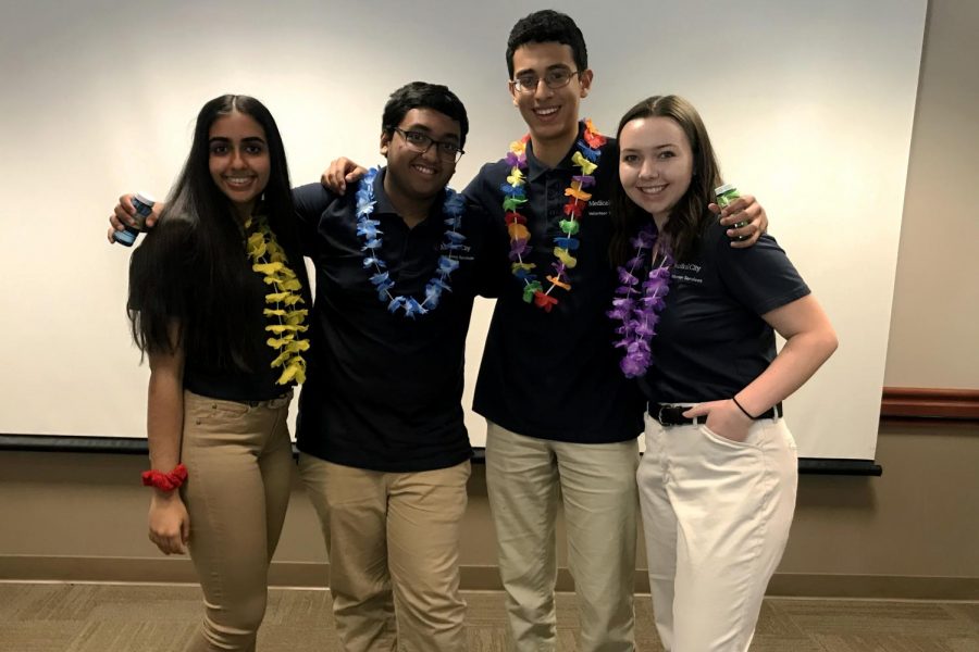 From left: Junior Pahul Ghumman, senior Daiyan Chowdhury, junior Chris Abdalla and sophomore Claire Easley were four of the students out of the 89 total that applied accepted into the internship. 