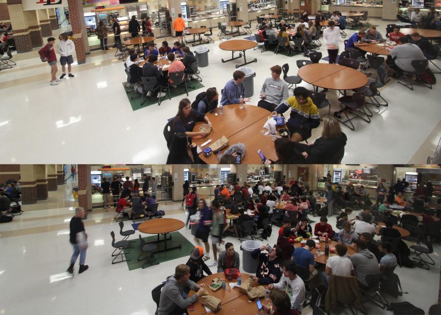 On Thursday, Dec. 5, 18 of the total approximate 60 tables at B lunch remained empty. In comparison, C lunch had 9 empty tables. The counted empty tables did not include the several tables with only one student or any of the outdoor tables.
