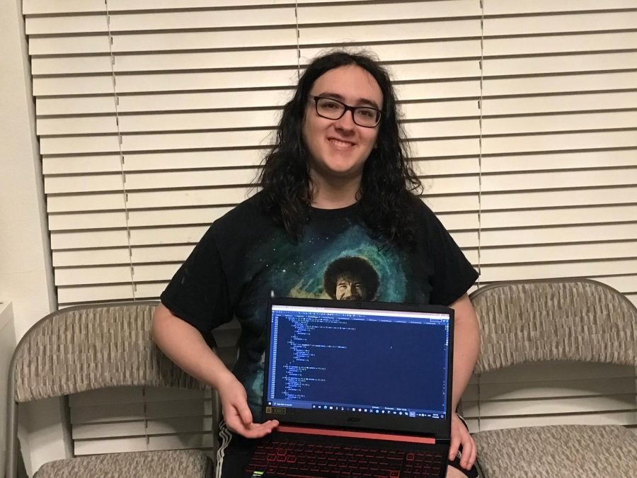 Junior Zander Urquhart has been coding for five years. He has been programming weather maps for more than a year.