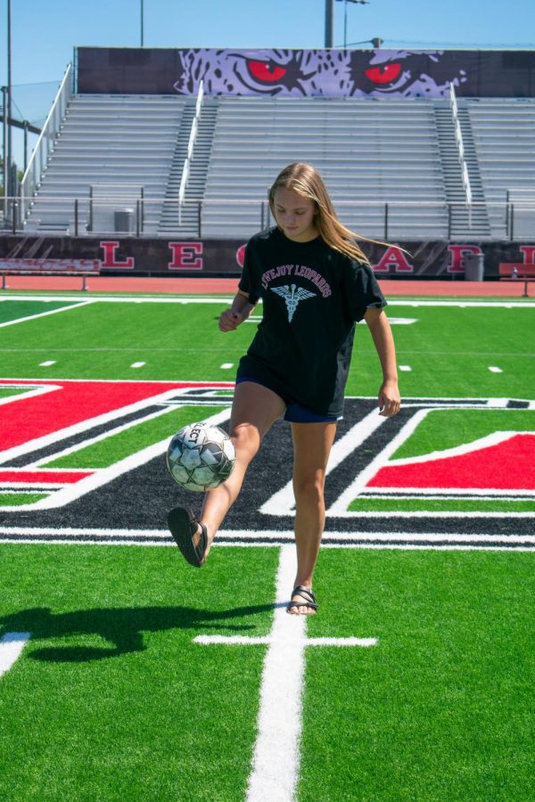 Junior Maggie Manders has been playing soccer since she was four years old. Manderss go-to pre-game snacks are granola bars and Gatorade.