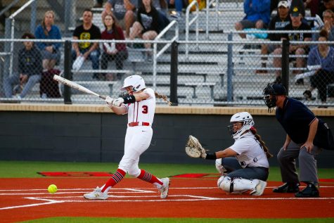 Junior catcher no. 3 Sydney Bardwell goes to bat. The Leopards ended their season with the bi-district round of playoffs.