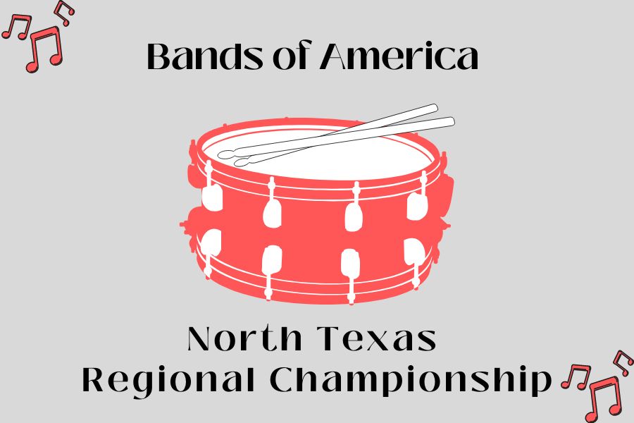 The band competed in the second biggest competition of the year, Bands of America North Texas Regional Championship. Band pulled through and got the highest scores possible.