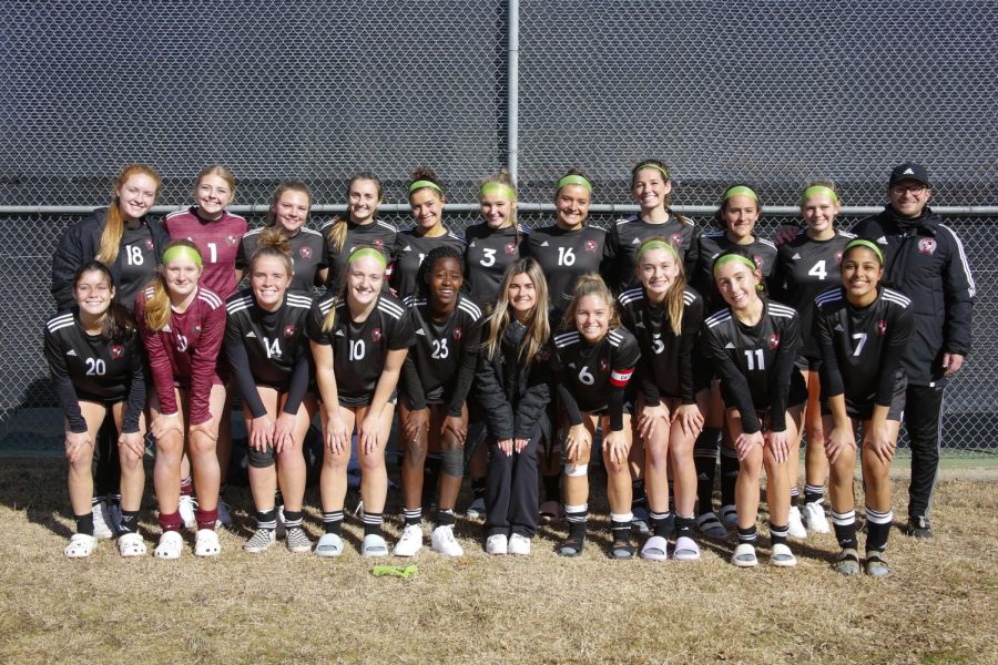 The lovejoy girls soccer team poses for a photo after there tournament. The team went 1-1-1.