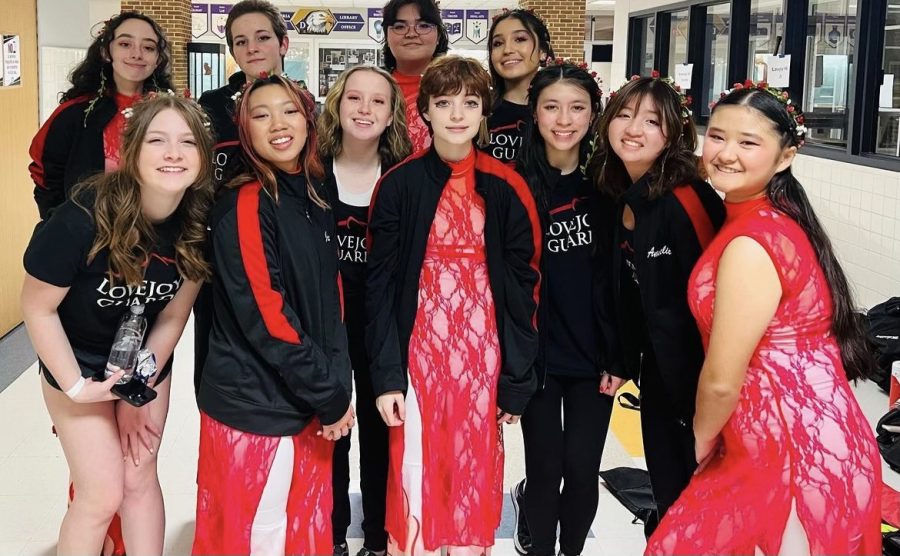 Color guard members attended a competition on Feb. 18. Varsity placed first and JV placed third.