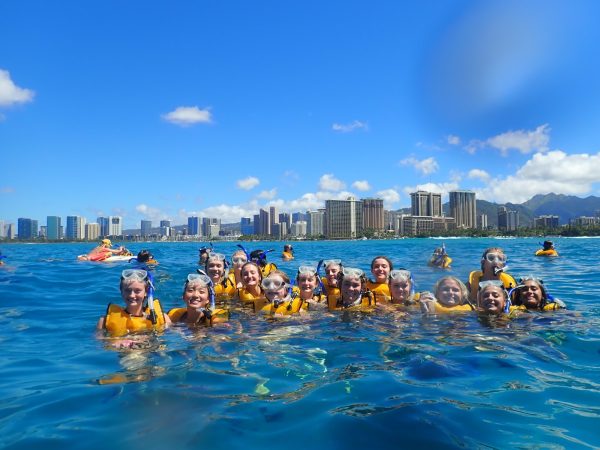 The Lovejoy volleyball swims in Hawaii. The team competed in a tournament during the trip. 