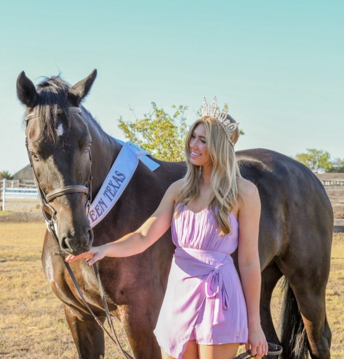Junior Hailey Wilson poses with her horse. This was Wilsons first time competing in a pageant.