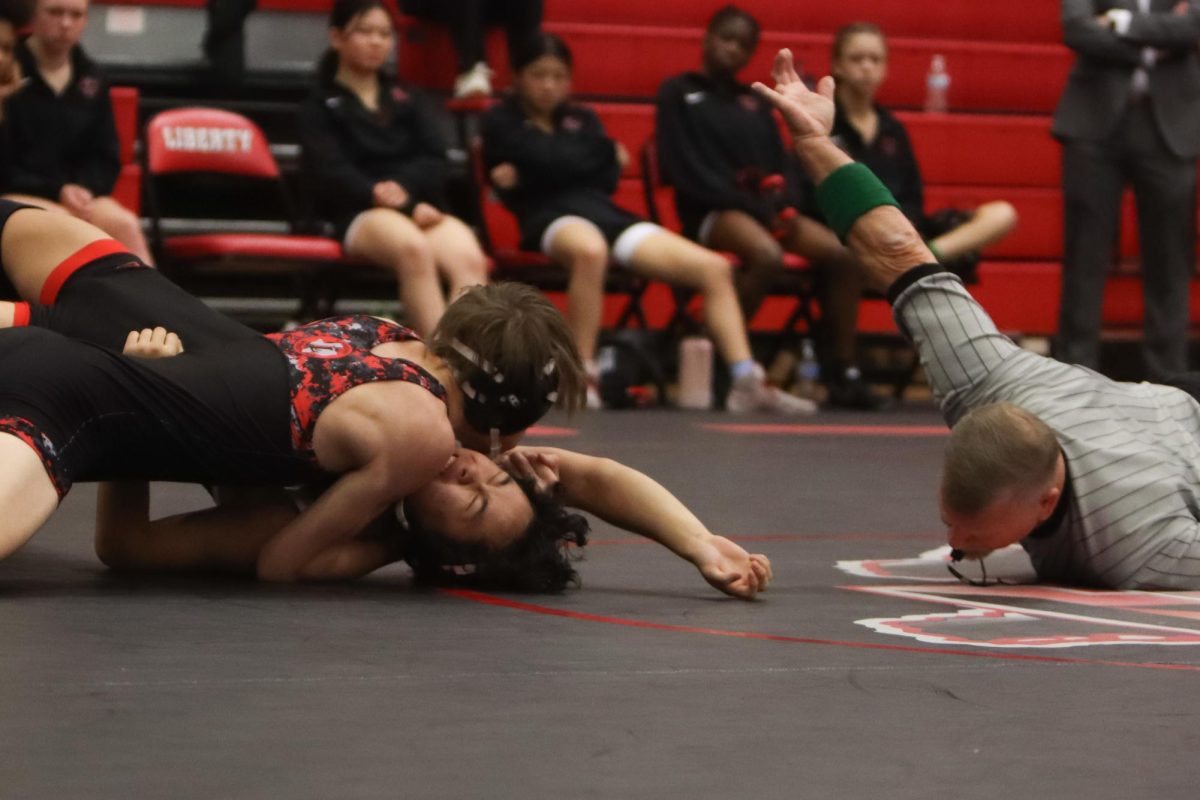 Junior Dalton Hart nearfalts his opponent. Lovejoy won the quad duel against Frisco Liberty , Frisco lebontraile ,and wighthouse.