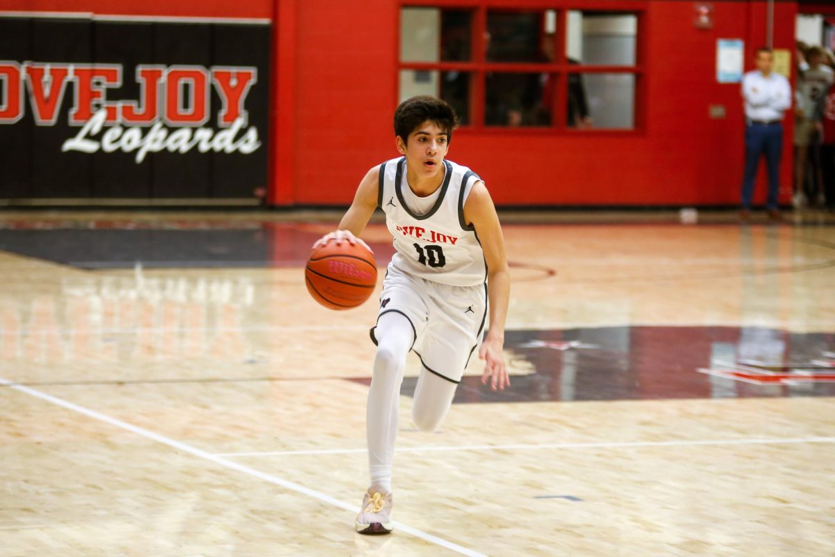 Junior point guard no. 10 Pierce Patel drives up court. Lovejoy plays at Denison this Friday.