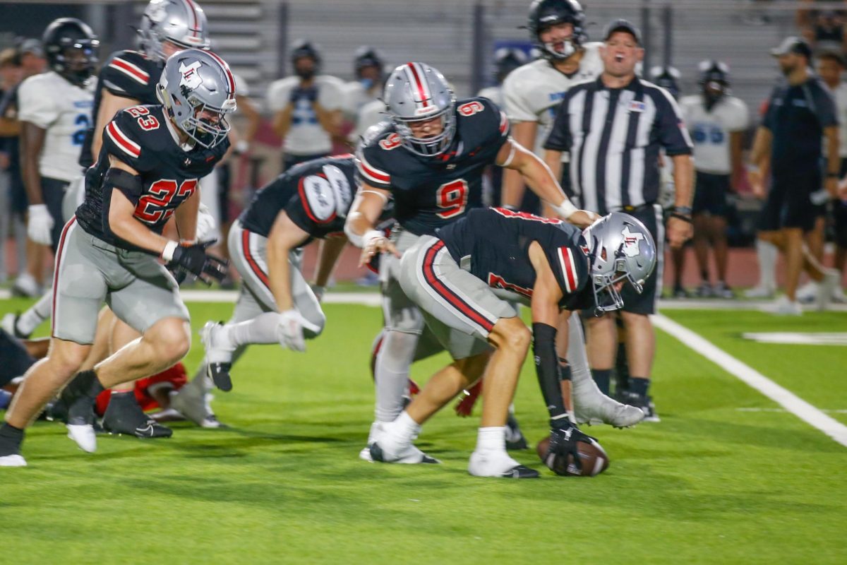 Senior safety no. 19 Brock Bernal recovers a fumble. The next game is Hawaiian themed.