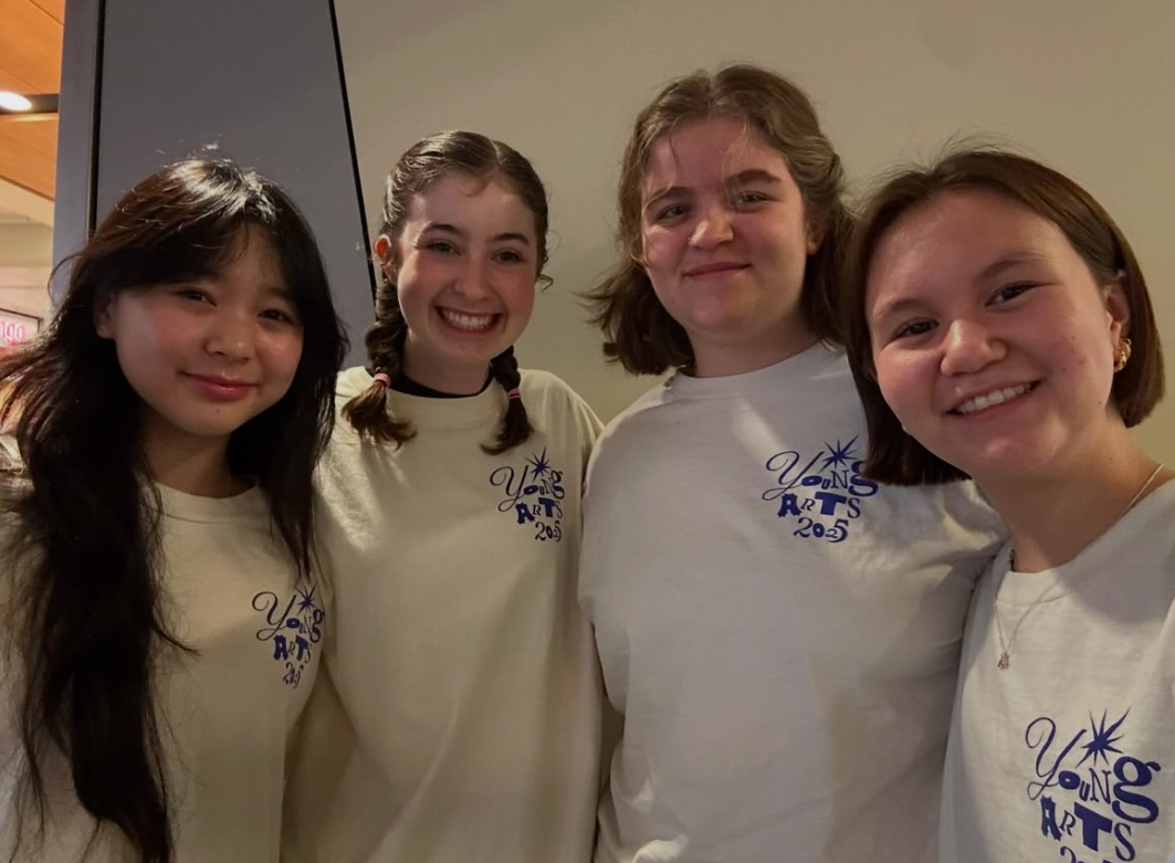 Veronica Ye, Caroline Matthews, Lane Beller, and Dana Colston (left to right) won the YoungArts competition. They were flown to Miami to participate in activities.