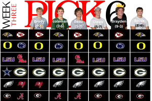 Pick Six: Week Three