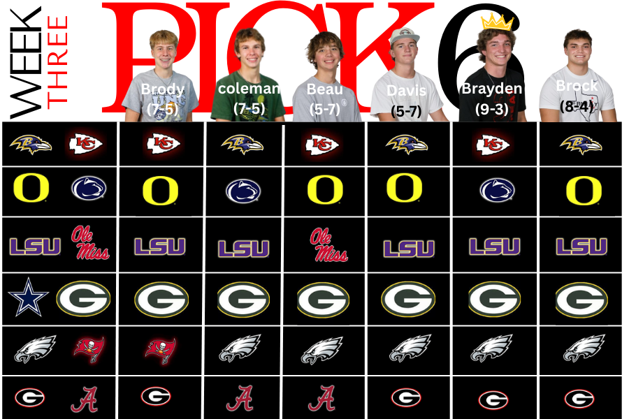 Pick Six: Week Three